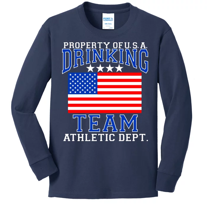 Property of U.S.A. Drinking Team Kids Long Sleeve Shirt