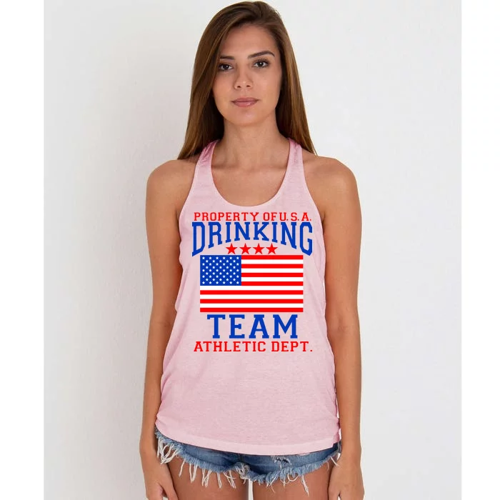 Property of U.S.A. Drinking Team Women's Knotted Racerback Tank