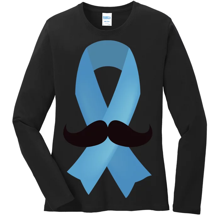 Prostate Awareness Mustache Month Ladies Long Sleeve Shirt