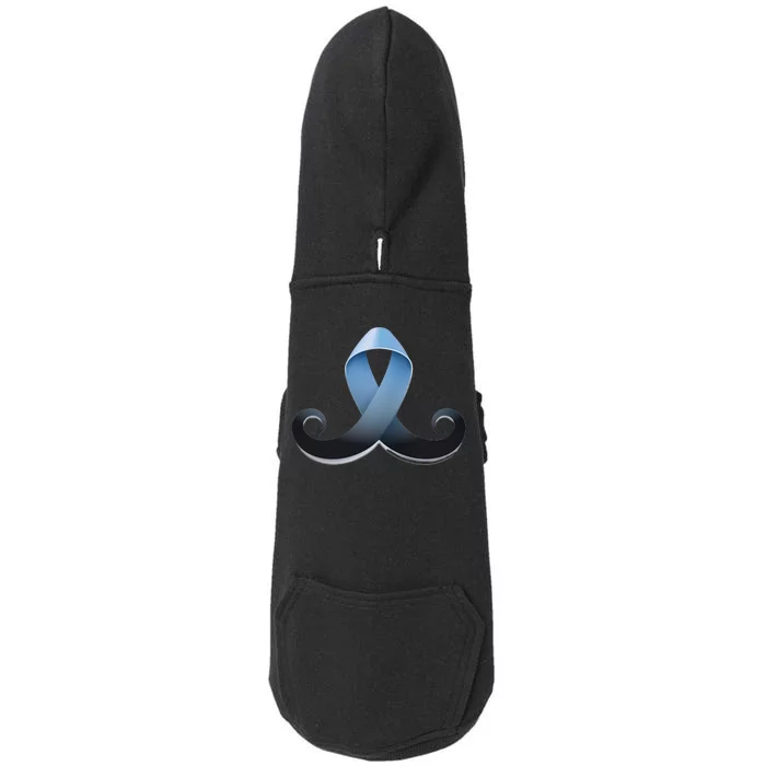 Prostate Awareness Ribbon Mustache Doggie 3-End Fleece Hoodie