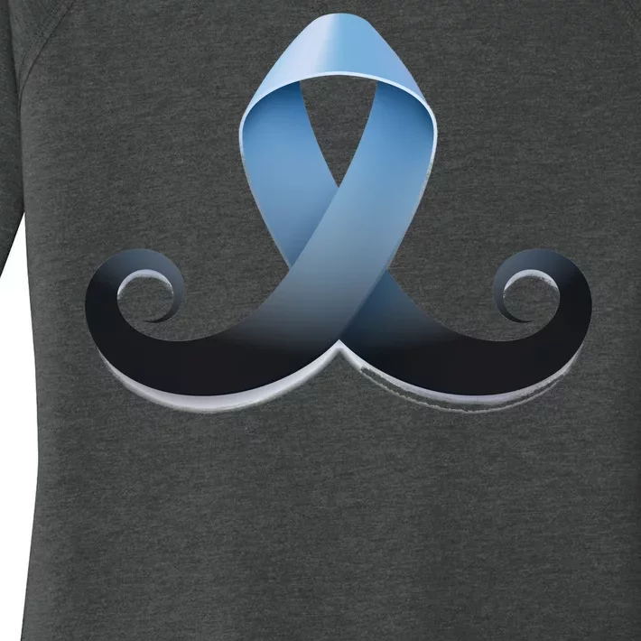 Prostate Awareness Ribbon Mustache Women's Perfect Tri Tunic Long Sleeve Shirt