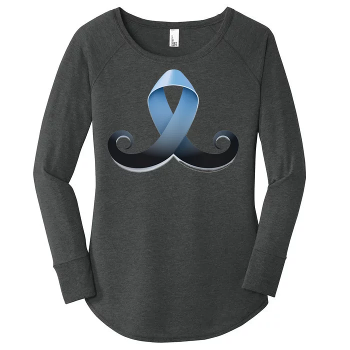 Prostate Awareness Ribbon Mustache Women's Perfect Tri Tunic Long Sleeve Shirt