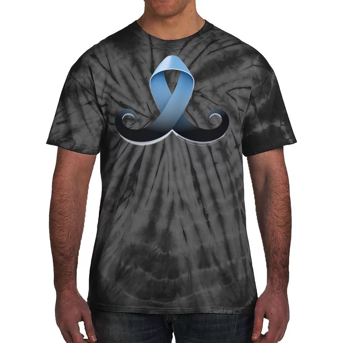 Prostate Awareness Ribbon Mustache Tie-Dye T-Shirt