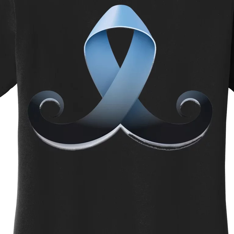 Prostate Awareness Ribbon Mustache Women's T-Shirt