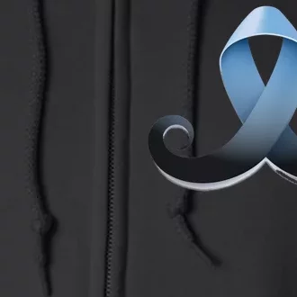 Prostate Awareness Ribbon Mustache Full Zip Hoodie