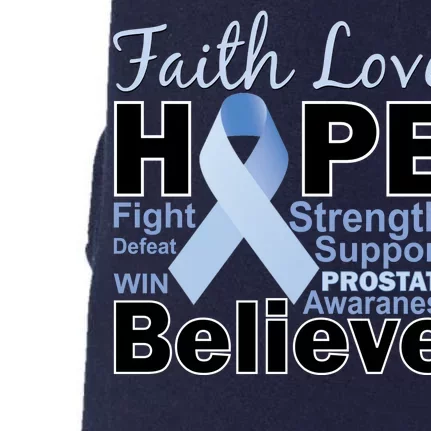 Prostate Cancer Awareness Faith Hope Doggie 3-End Fleece Hoodie