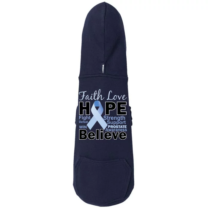 Prostate Cancer Awareness Faith Hope Doggie 3-End Fleece Hoodie