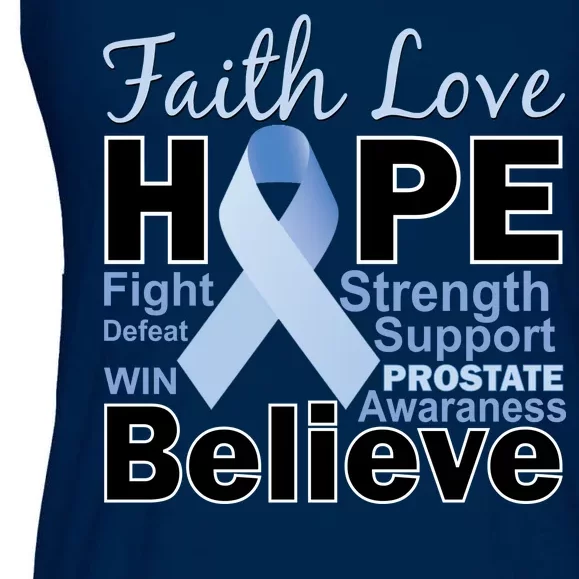 Prostate Cancer Awareness Faith Hope Ladies Essential Flowy Tank