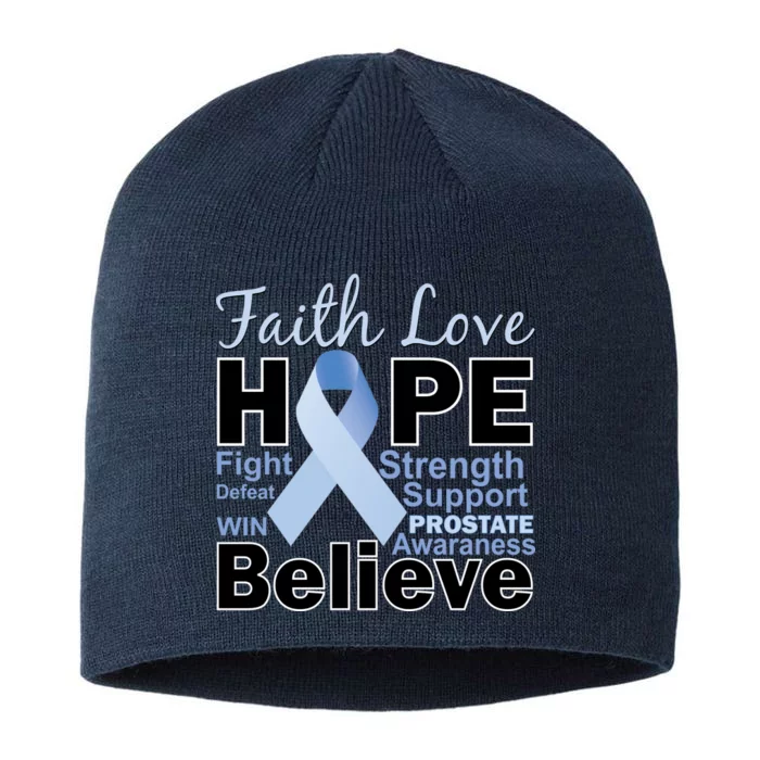 Prostate Cancer Awareness Faith Hope 8 1/2in Sustainable Knit Beanie