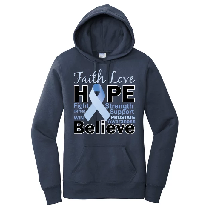 Prostate Cancer Awareness Faith Hope Women's Pullover Hoodie