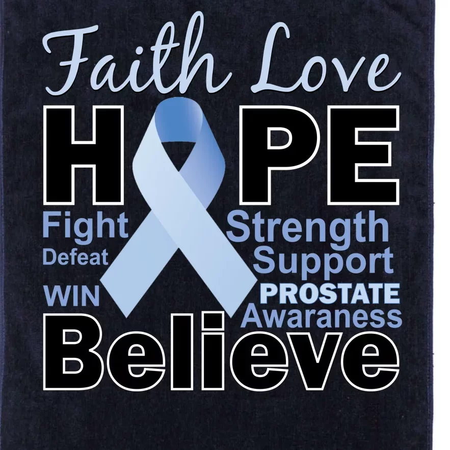 Prostate Cancer Awareness Faith Hope Platinum Collection Golf Towel