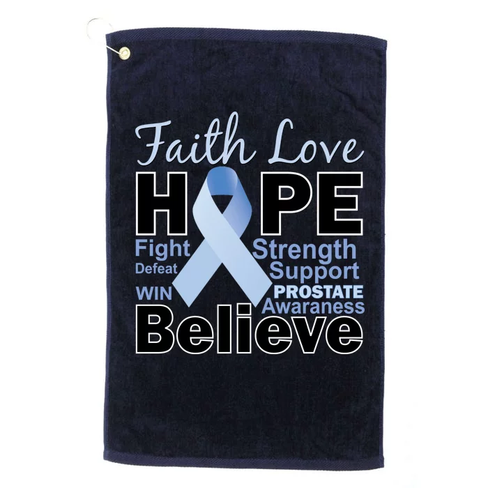 Prostate Cancer Awareness Faith Hope Platinum Collection Golf Towel