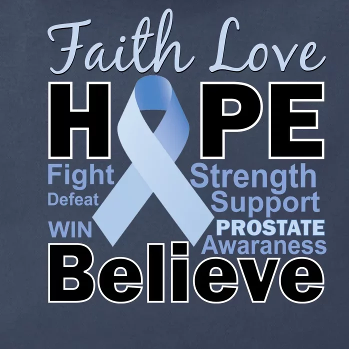 Prostate Cancer Awareness Faith Hope Zip Tote Bag