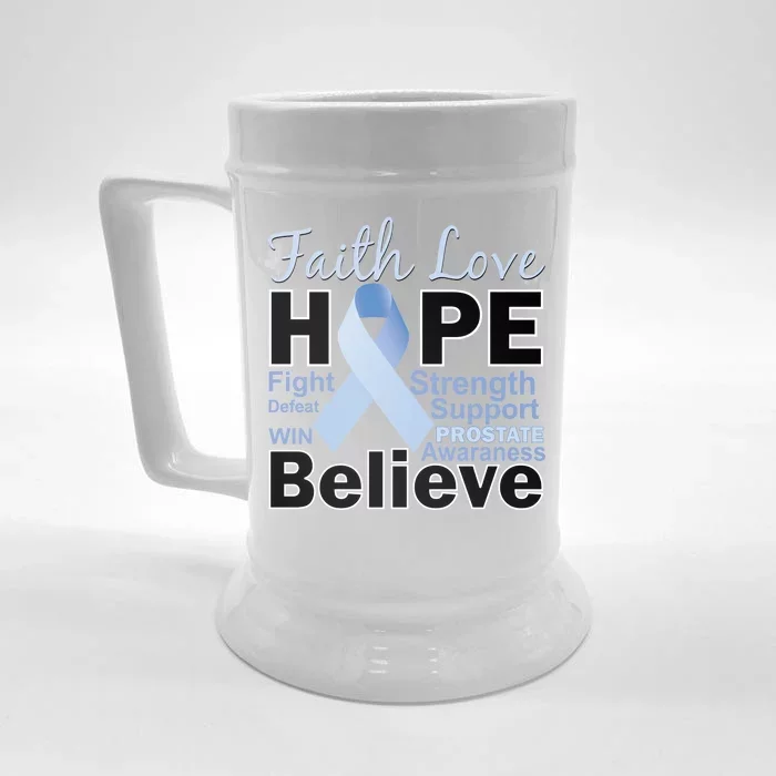 Prostate Cancer Awareness Faith Hope Front & Back Beer Stein