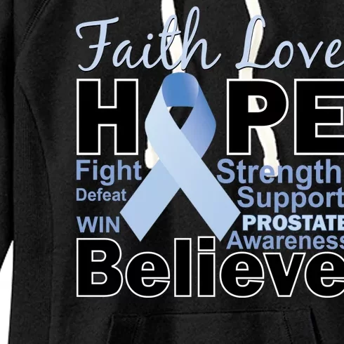 Prostate Cancer Awareness Faith Love Hope Women's Fleece Hoodie