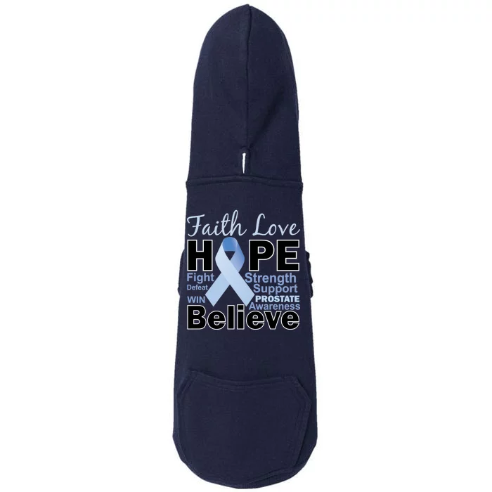 Prostate Cancer Awareness Faith Love Hope Doggie 3-End Fleece Hoodie