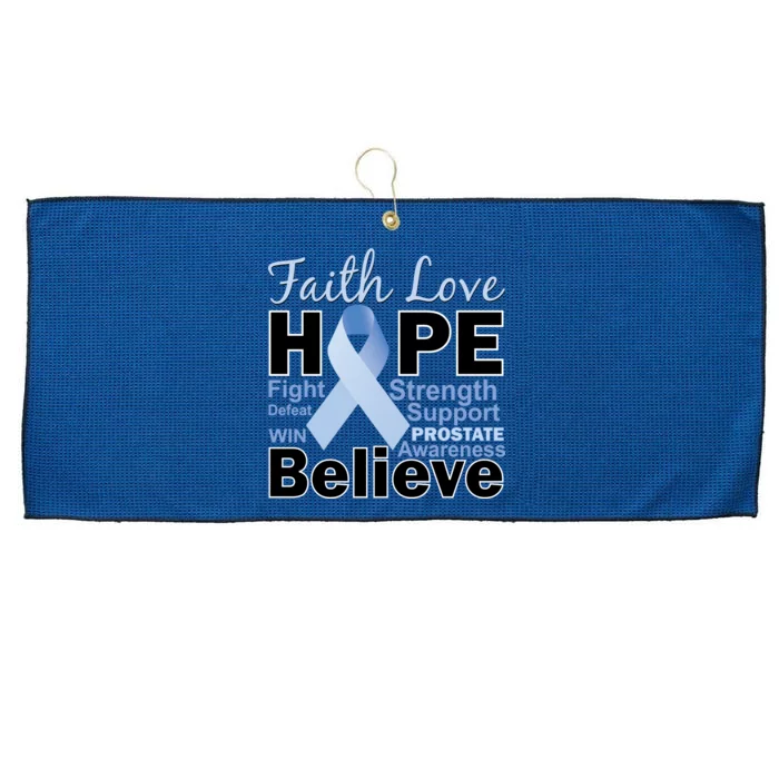 Prostate Cancer Awareness Faith Love Hope Large Microfiber Waffle Golf Towel