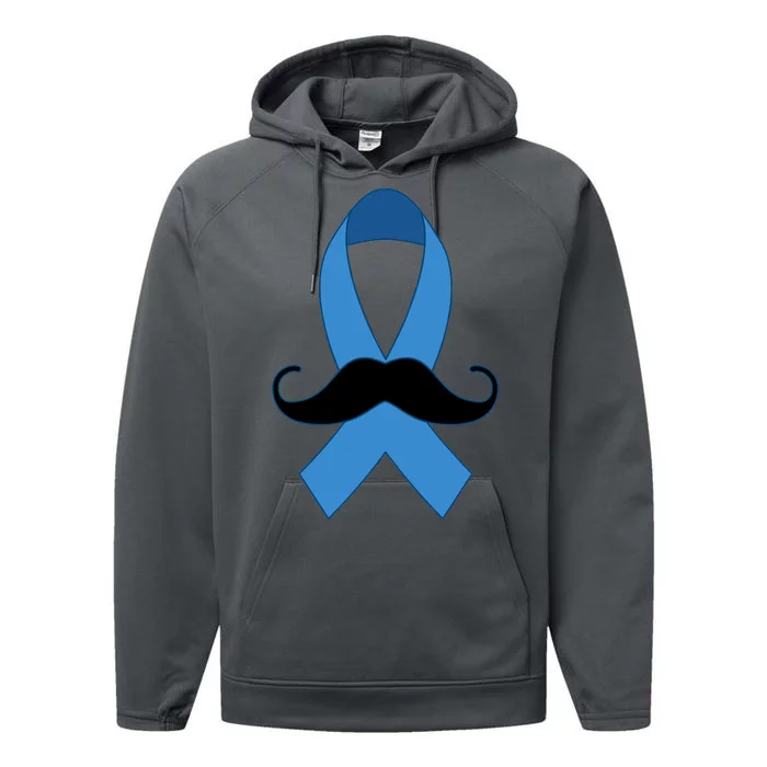 Prostate Mustache Ribbon Performance Fleece Hoodie