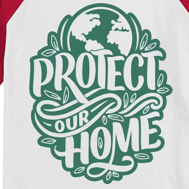 Protect Our Home Earth Day Kids Colorblock Raglan Jersey