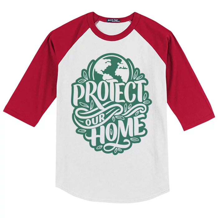 Protect Our Home Earth Day Kids Colorblock Raglan Jersey