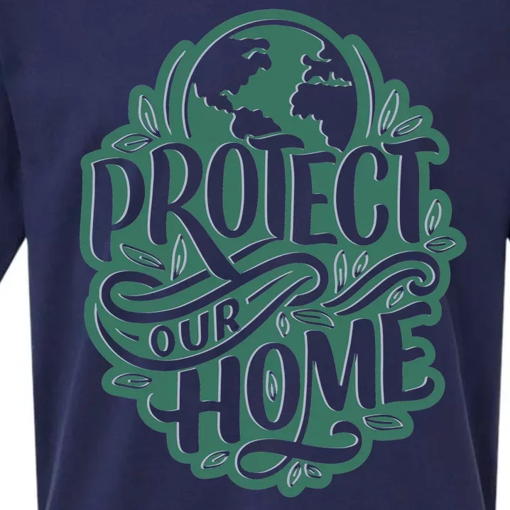 Protect Our Home Earth Day Sueded Cloud Jersey T-Shirt