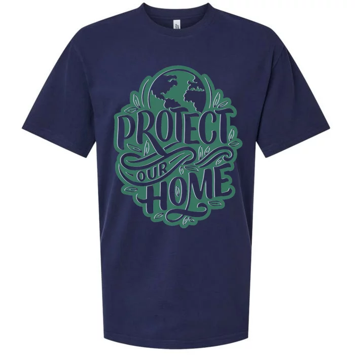 Protect Our Home Earth Day Sueded Cloud Jersey T-Shirt