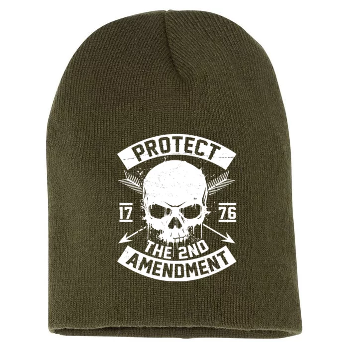 Protect The 2nd Amendment 1776 Arrow Skull Short Acrylic Beanie