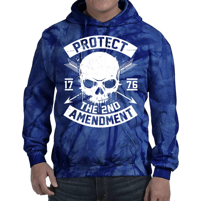 Protect The 2nd Amendment 1776 Arrow Skull Tie Dye Hoodie