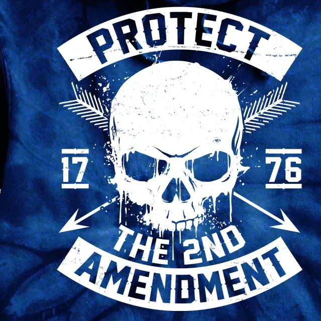 Protect The 2nd Amendment 1776 Arrow Skull Tie Dye Hoodie