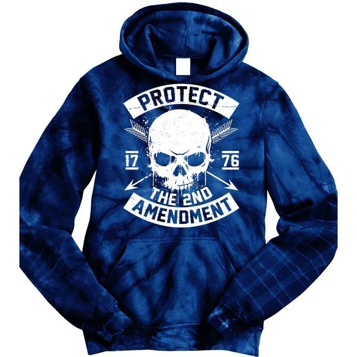 Protect The 2nd Amendment 1776 Arrow Skull Tie Dye Hoodie