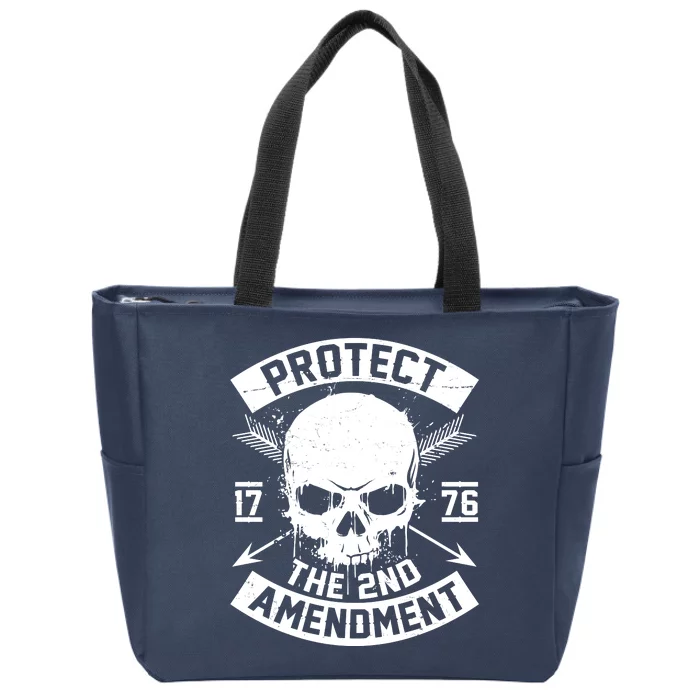 Protect The 2nd Amendment 1776 Arrow Skull Zip Tote Bag