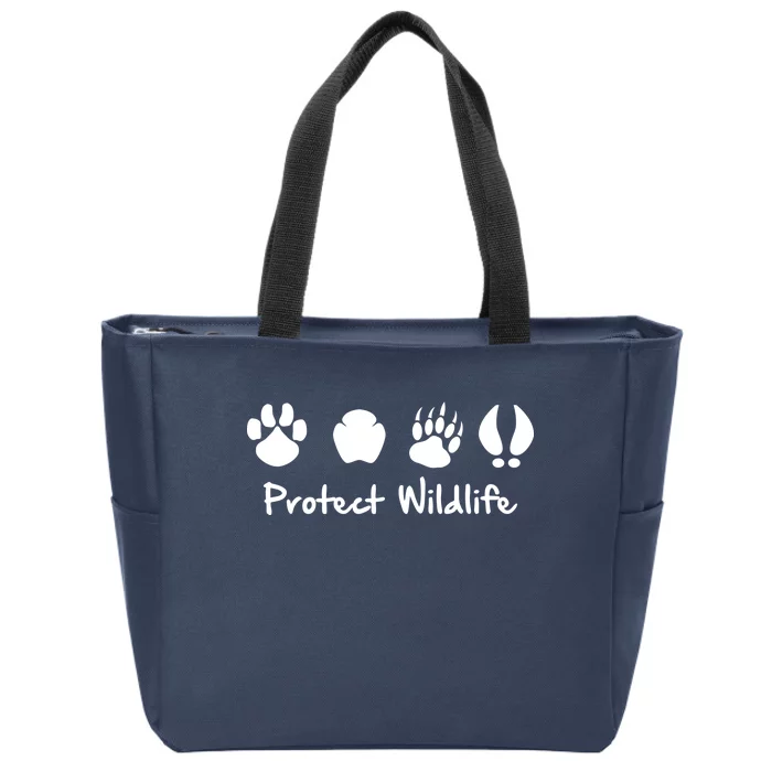 Protect Wildlife Zip Tote Bag