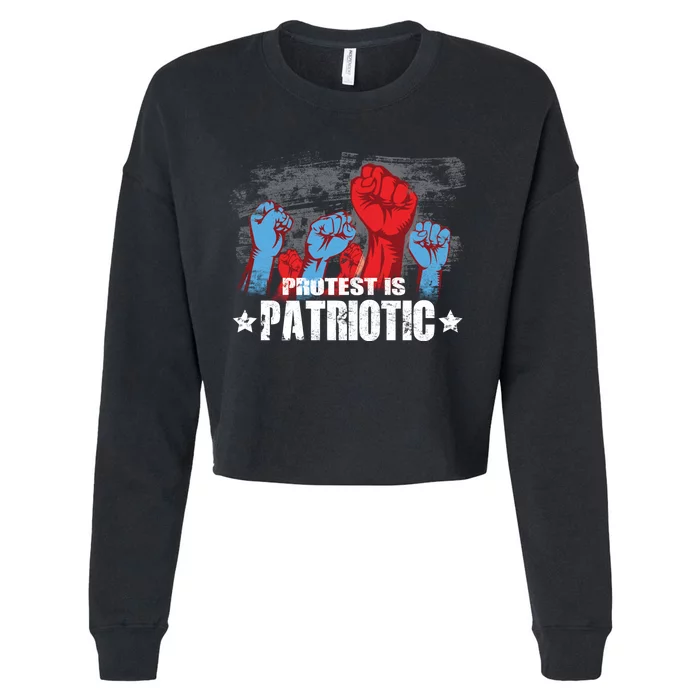 Protest Is Patriotic Cropped Pullover Crew