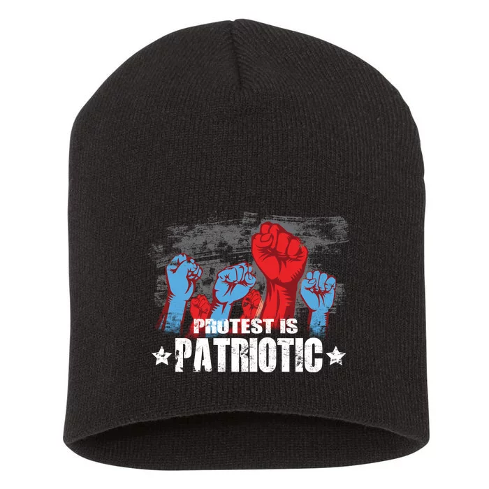 Protest Is Patriotic Short Acrylic Beanie