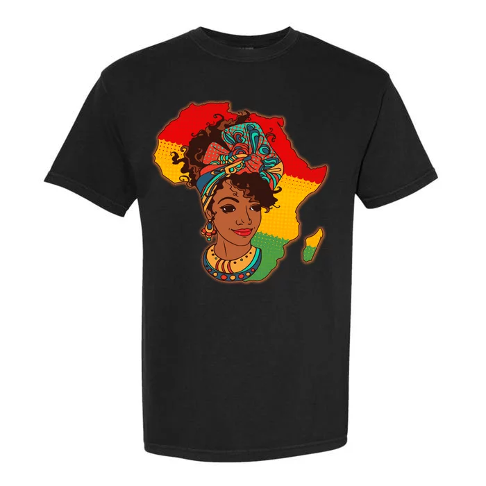 Proud African American Woman Head Wrap Garment-Dyed Heavyweight T-Shirt