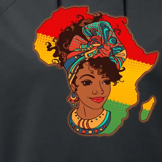 Proud African American Woman Head Wrap Performance Fleece Hoodie