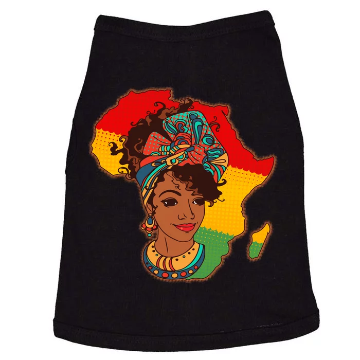 Proud African American Woman Head Wrap Doggie Tank