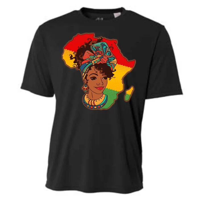 Proud African American Woman Head Wrap Cooling Performance Crew T-Shirt