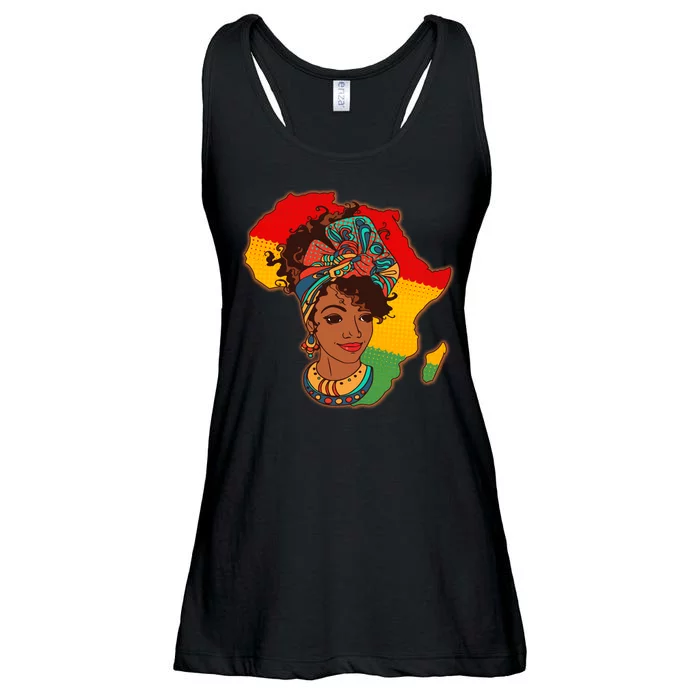 Proud African American Woman Head Wrap Ladies Essential Flowy Tank