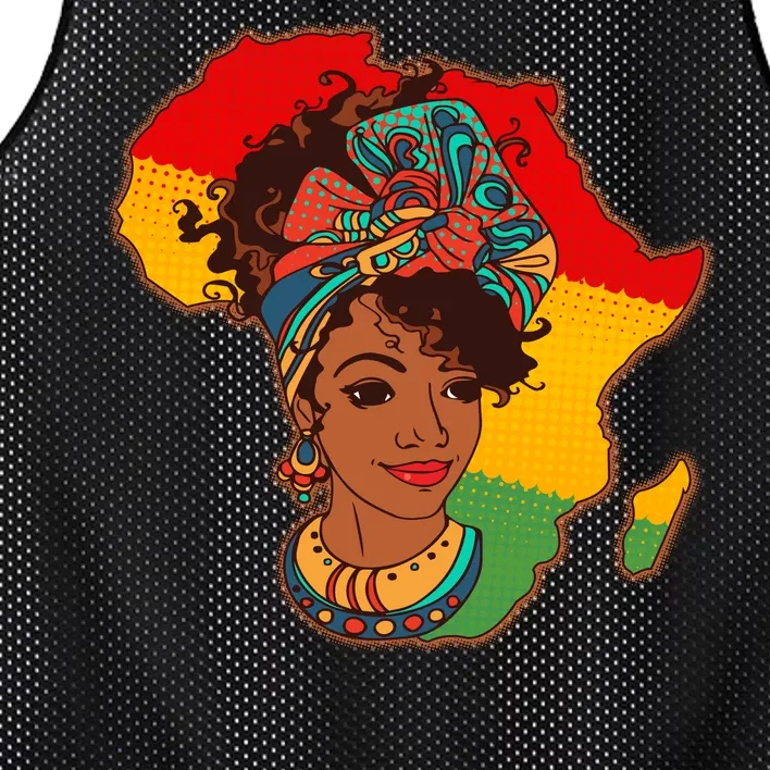 Proud African American Woman Head Wrap Mesh Reversible Basketball Jersey Tank