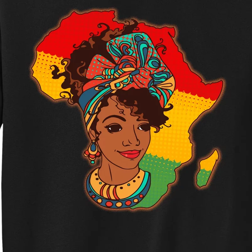 Proud African American Woman Head Wrap Tall Sweatshirt