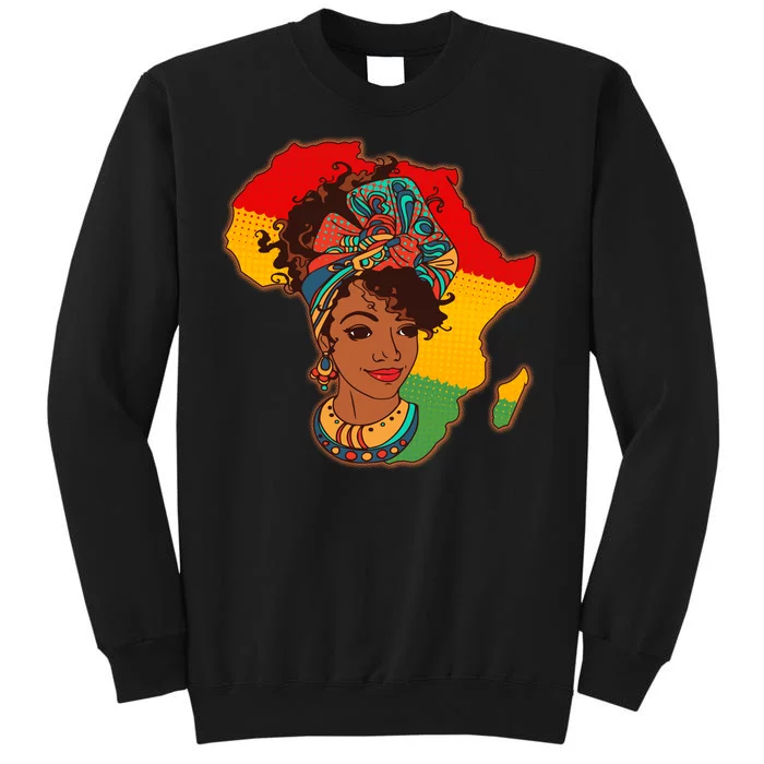 Proud African American Woman Head Wrap Tall Sweatshirt