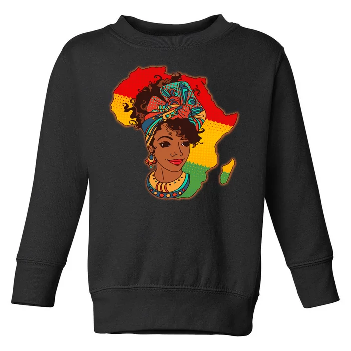 Proud African American Woman Head Wrap Toddler Sweatshirt