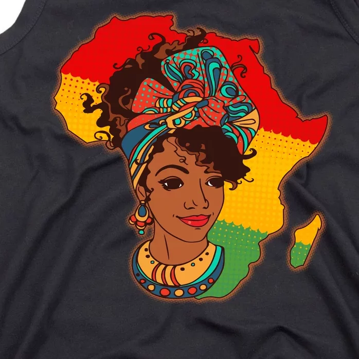 Proud African American Woman Head Wrap Tank Top