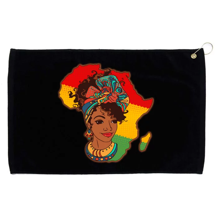 Proud African American Woman Head Wrap Grommeted Golf Towel