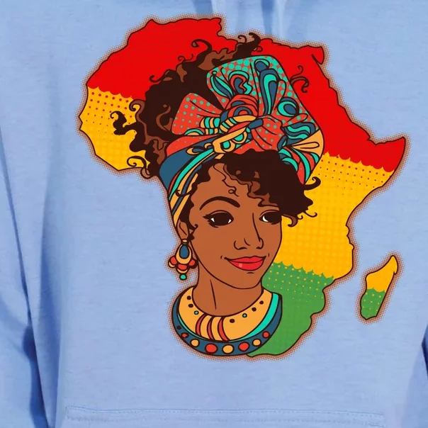 Proud African American Woman Head Wrap Unisex Surf Hoodie