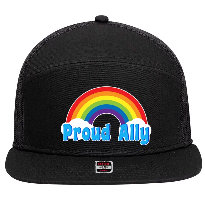 Proud Ally LGBT Support 7 Panel Mesh Trucker Snapback Hat