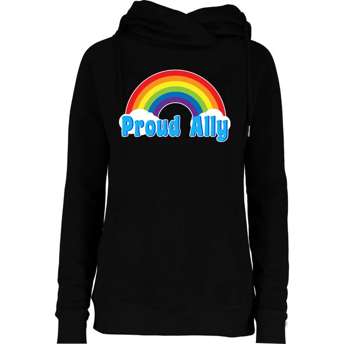 Proud Ally LGBT Support Womens Funnel Neck Pullover Hood