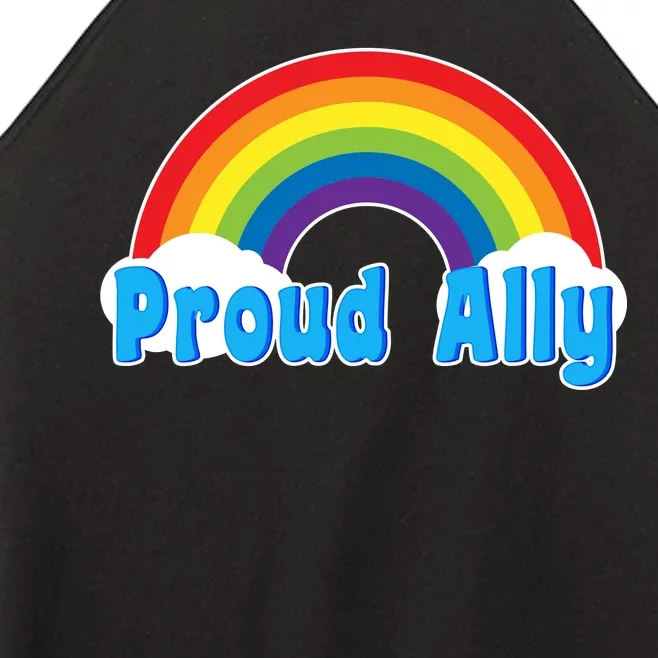 Proud Ally LGBT Support Women’s Perfect Tri Rocker Tank