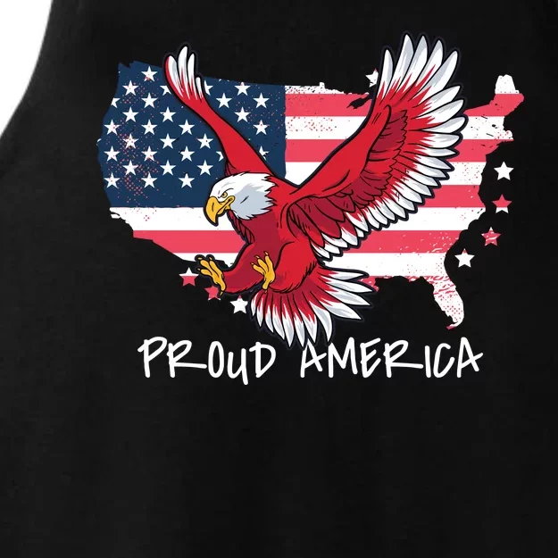 Proud American Eagle Ladies Tri-Blend Wicking Tank